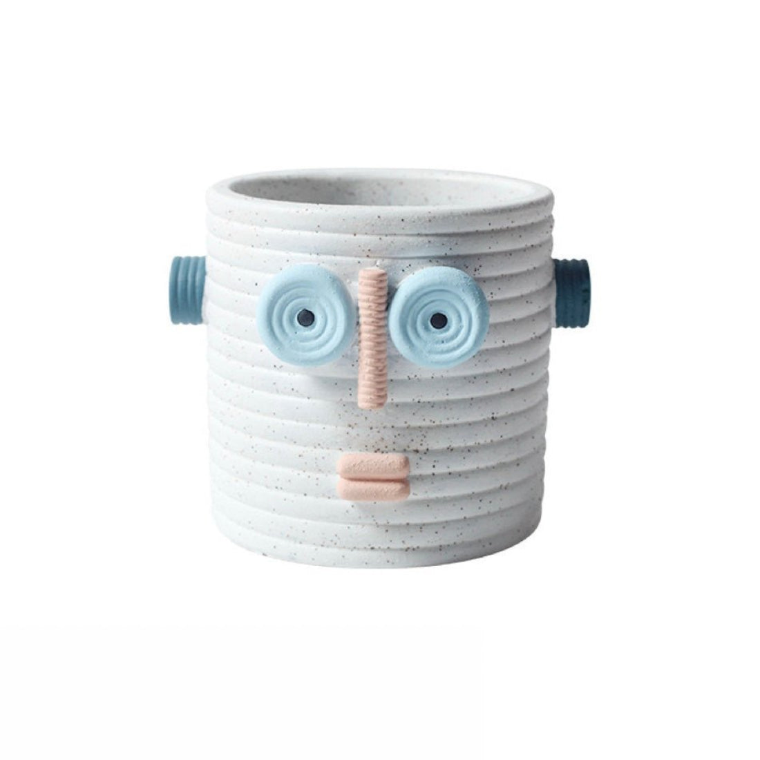Dummy Robot Plant Flower Pot, Handmade Indoor / Outdoor Whimsical Ceramic Pots