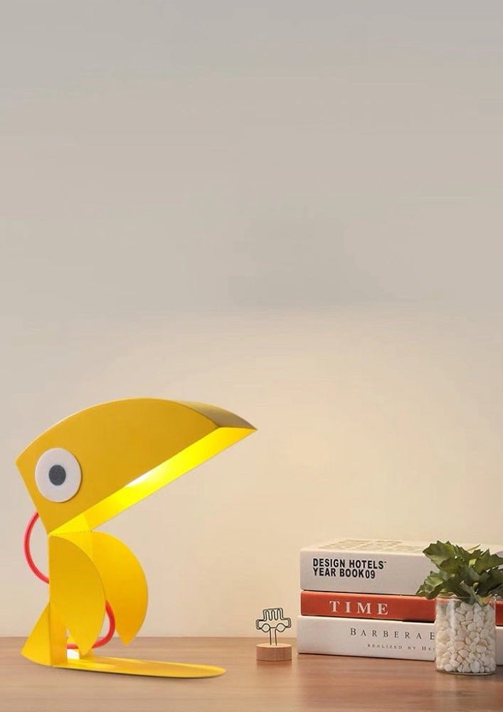 Whimsical Eclectic Memphis Cute Parrot Table Lamp for Study - Full Spectrum Eye Protection Decorative Desk Lamp